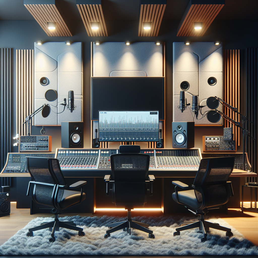 אולפן הקלטות מקצועי ומודרני עם ציוד איכותי כמו מיקסר, מיקרופונים וקירות אקוסטיים – הדגשת קריטריונים לבחירת אולפן הקלטות איכותי
