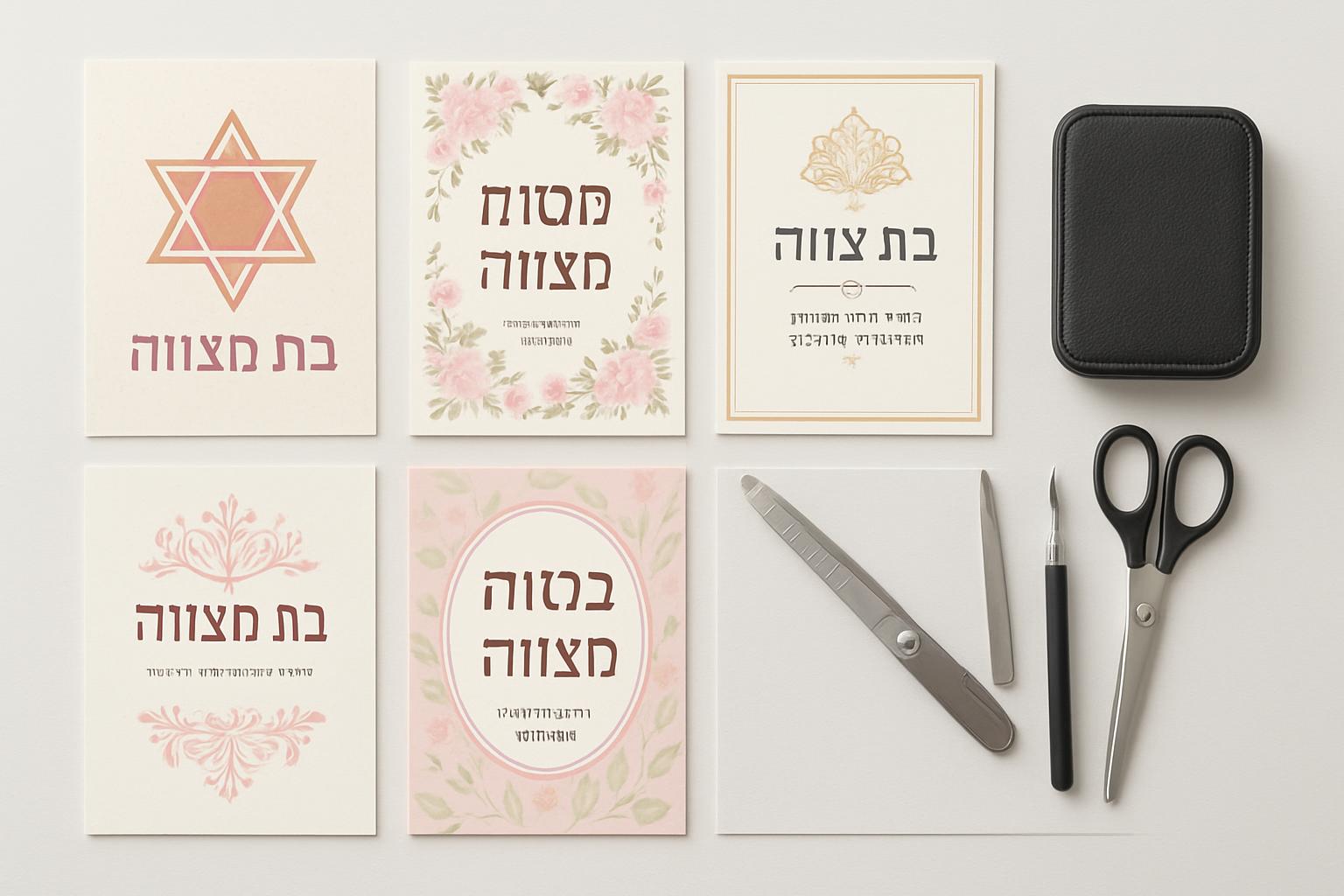 שולחן מעוצב עם דוגמאות לברכות לבת מצווה.