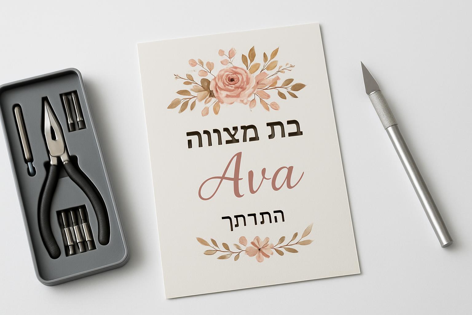 ברכה לבת מצווה שמרגשת כל ילדה – מדריך לכתיבה מוצלחת 1 ברכה לבת מצווה בהתאמה אישית עם עיצוב גרפי ושם הילדה.