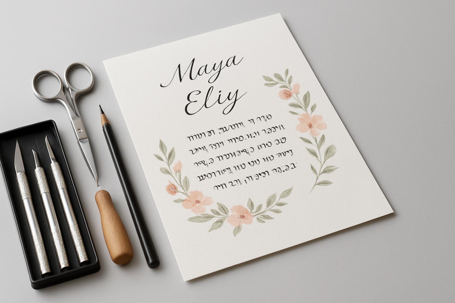 ברכה לחתונה: איך לרגש את החתן והכלה עם מילים בלתי נשכחות 2 כרטיס ברכה מעוצב אישית לחתונה עם תוכן מותאם אישית.
