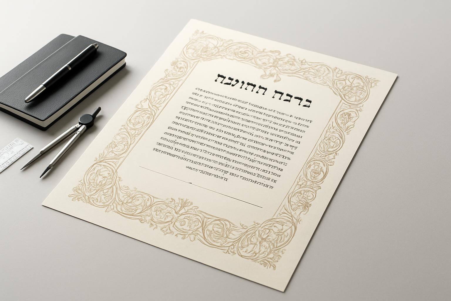 10 רעיונות מקוריים לכתיבת ברכה לחתונה שתשאיר חותם 1 ברכה לחתונה ייחודית על נייר מעוצב עם עיטורים.