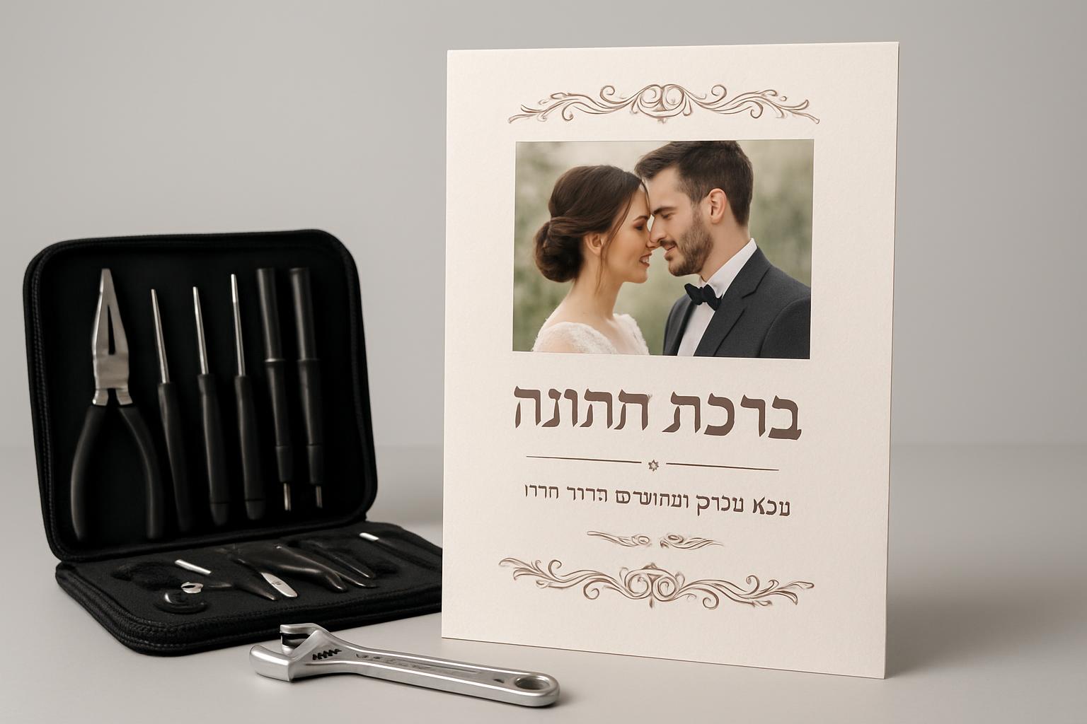 ברכה חתונה אישית עם תמונה וטקסט מותאם.